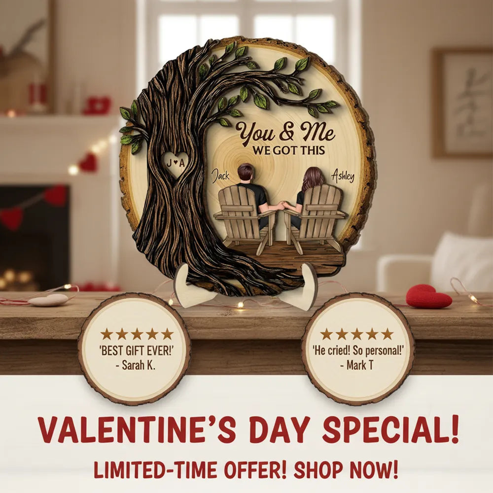 Personalized Wooden Plaque for Couples - You & Me Tree Design Plaque MagicInPrints