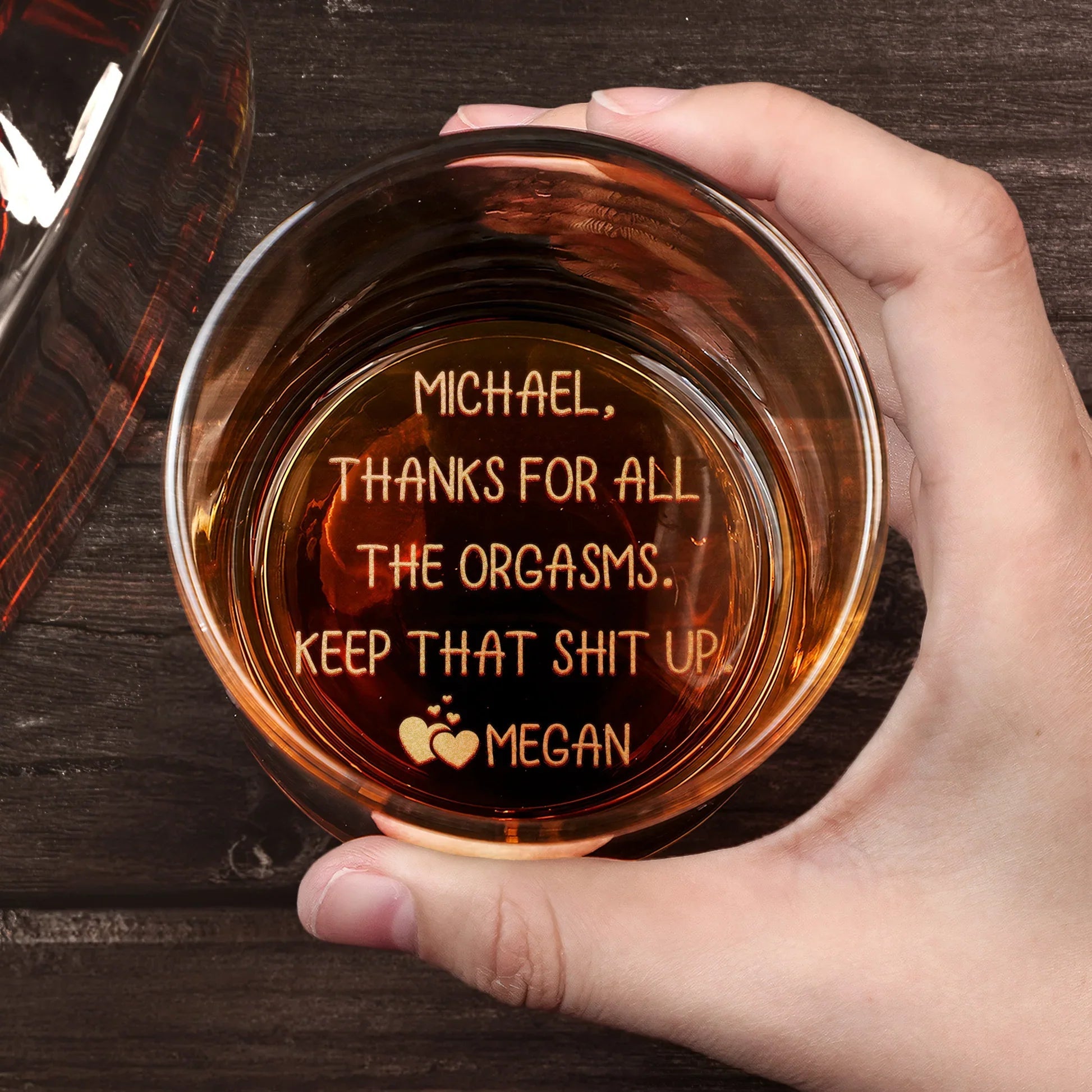 Personalized Whiskey Glass for Couples with Engraved Message - Romantic Gift Cup MagicInPrints