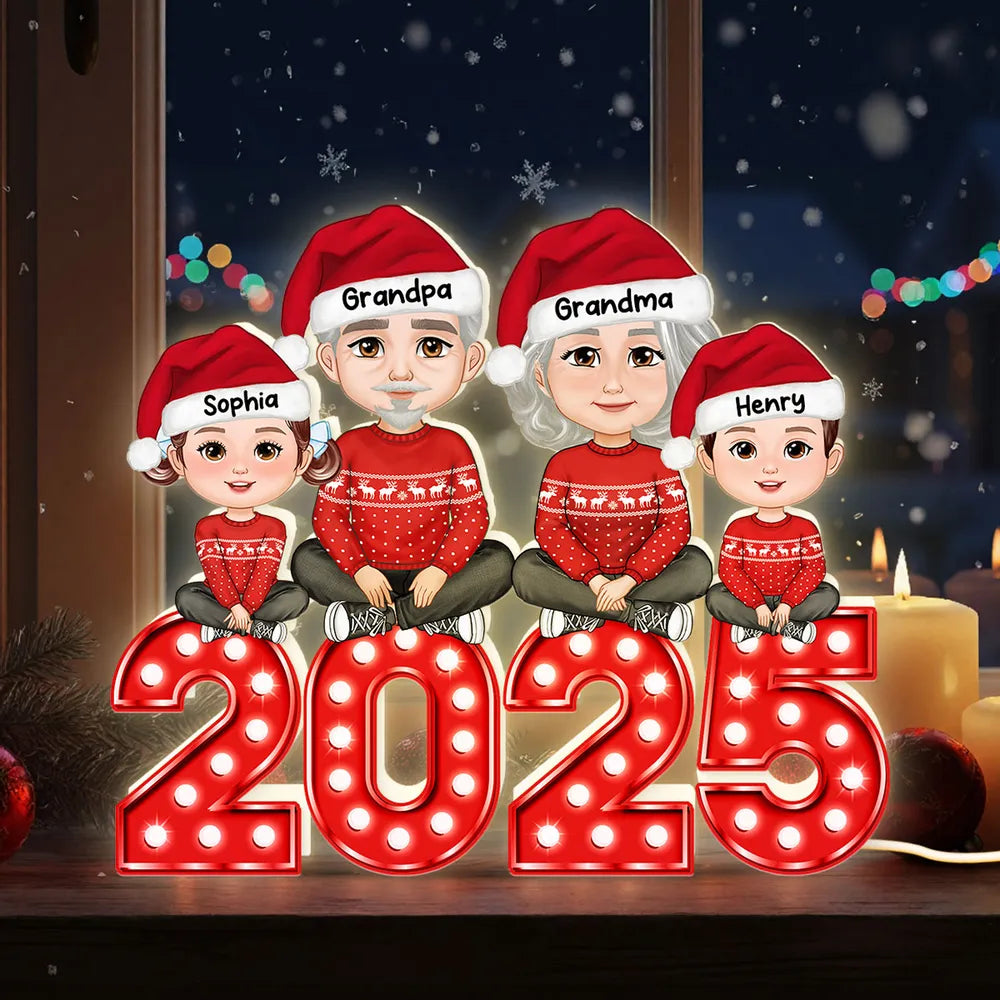 Personalized Family Christmas Table Decoration 2025 - Festive Holiday Gift Plaque MagicInPrints