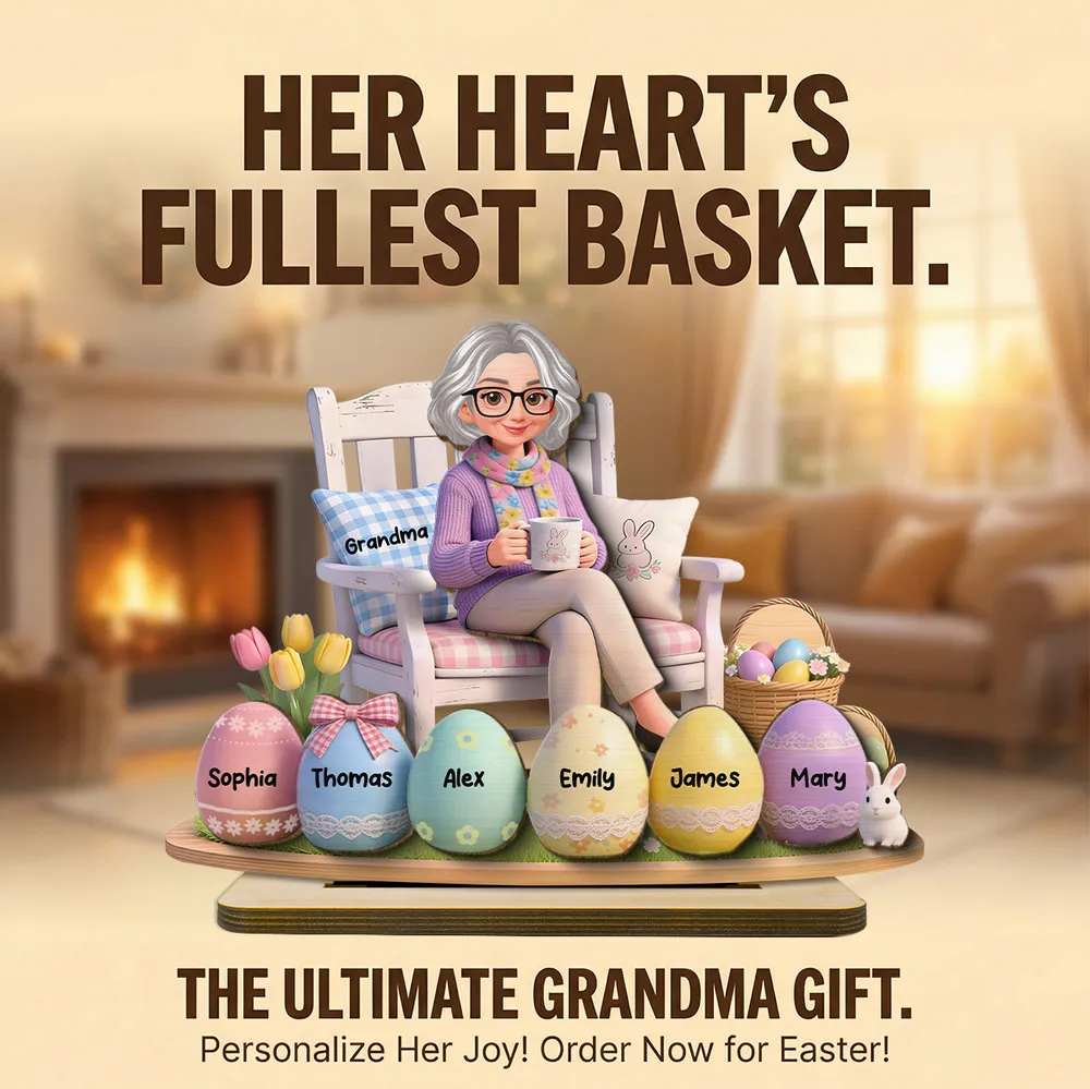 Personalized Easter Grandma Figurine with Custom Names - Family Gift Plaque MagicInPrints