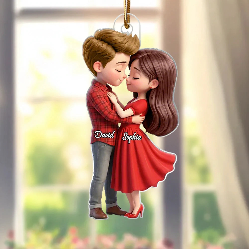 Personalized Couple Car Hanging Ornament for Lovers - Romantic Gift Car Hanger MagicInPrints