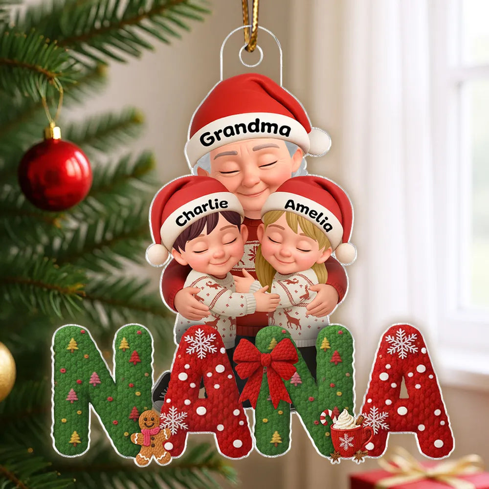 Personalized Christmas Ornament for Grandma with Kids - Holiday Keepsake Ornament MagicInPrints