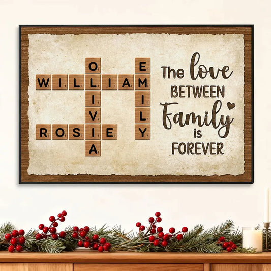 Personalized Family Crossword Wall Art for Home Decor - Sentimental Gift Poster or Canvas MagicInPrints
