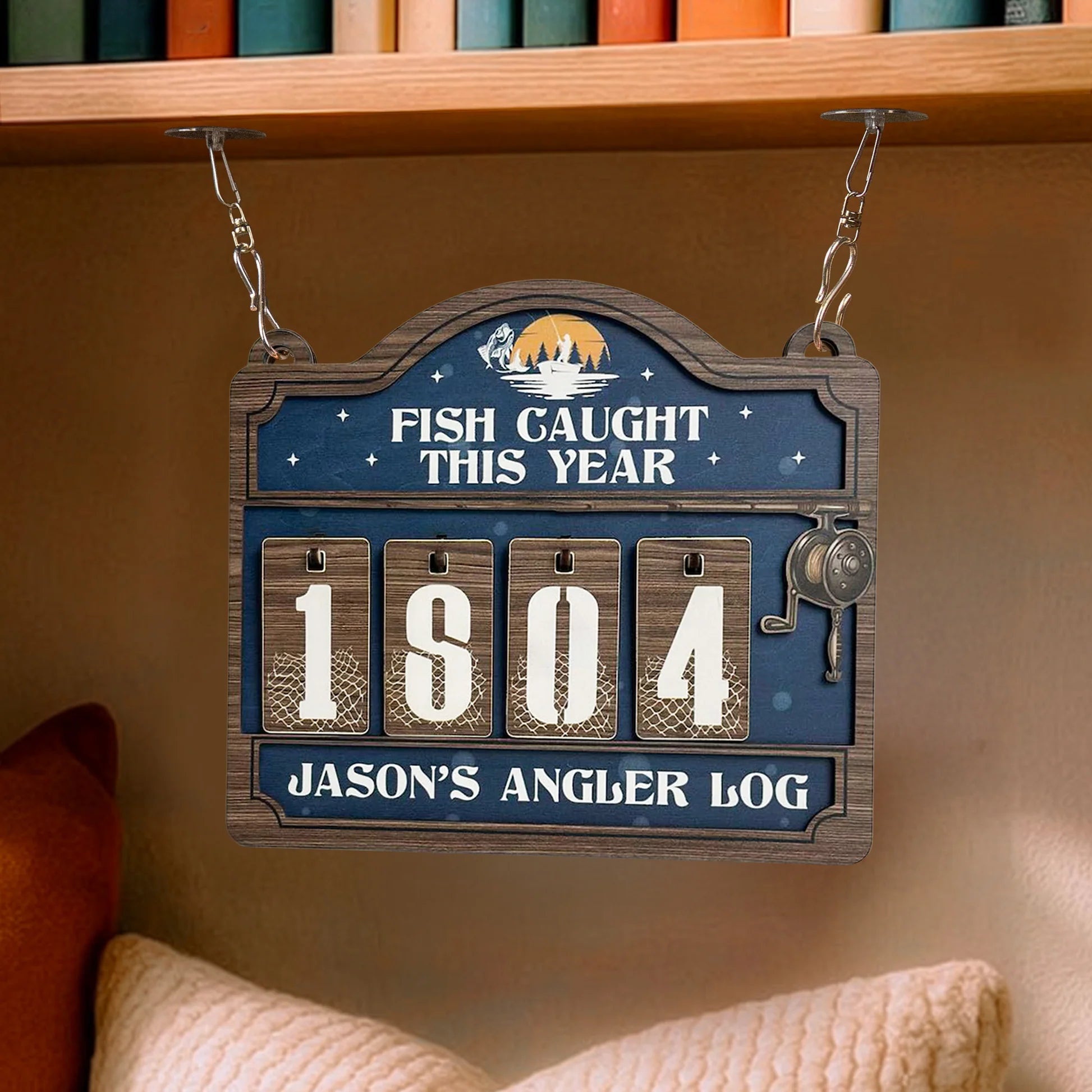 Customizable Wooden Fishing Log Sign for Anglers - Perfect Gift for Fishing Enthusiasts Sign MagicInPrints