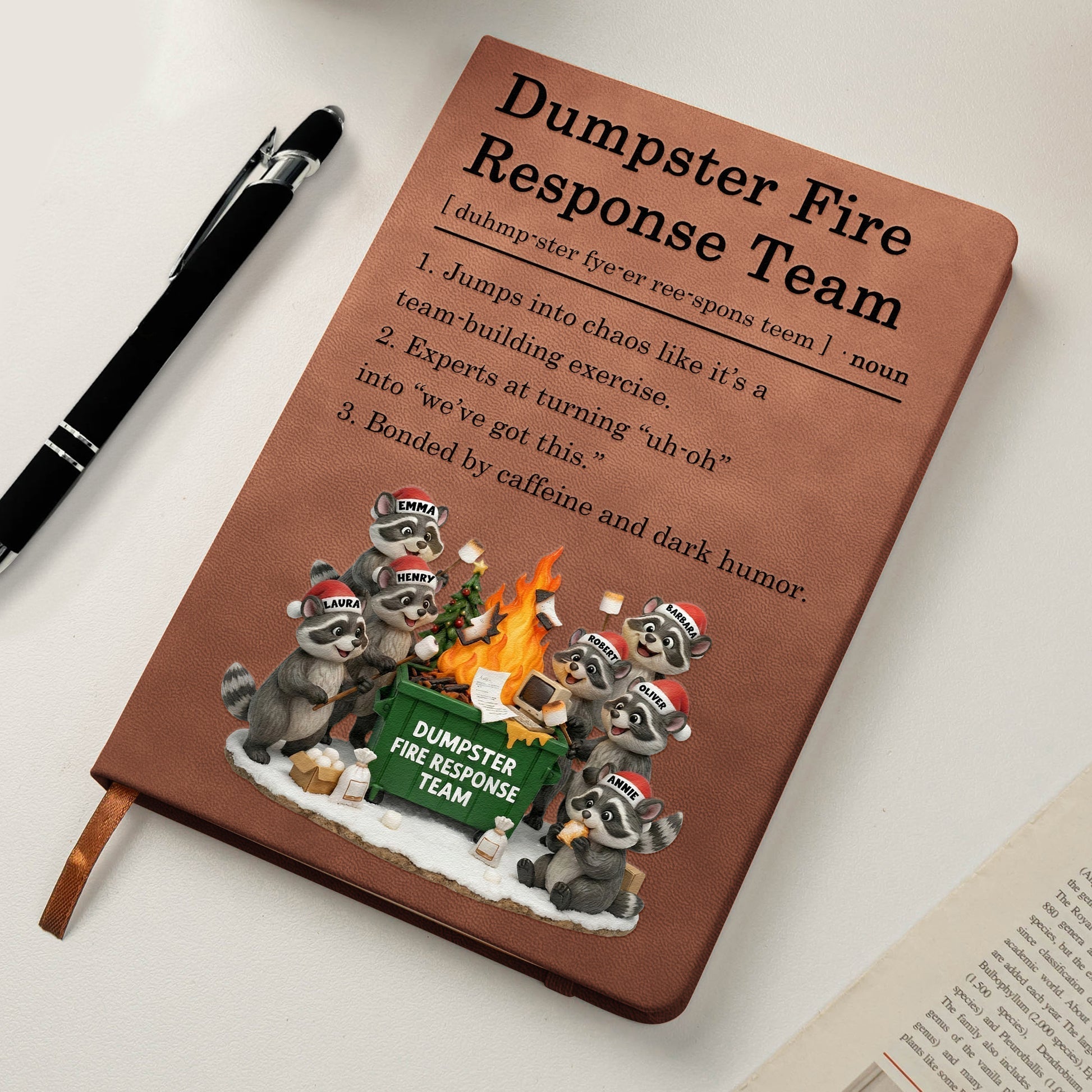 Funny Notebook for Team Building - Dumpster Fire Response Team Humor Gift Stationery MagicInPrints