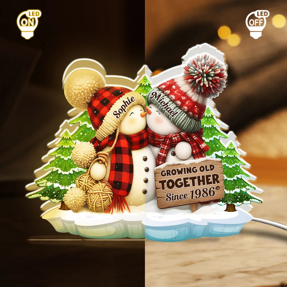 Personalized Snowman Couple Ornament for Christmas - Romantic Holiday Gift Plaque MagicInPrints