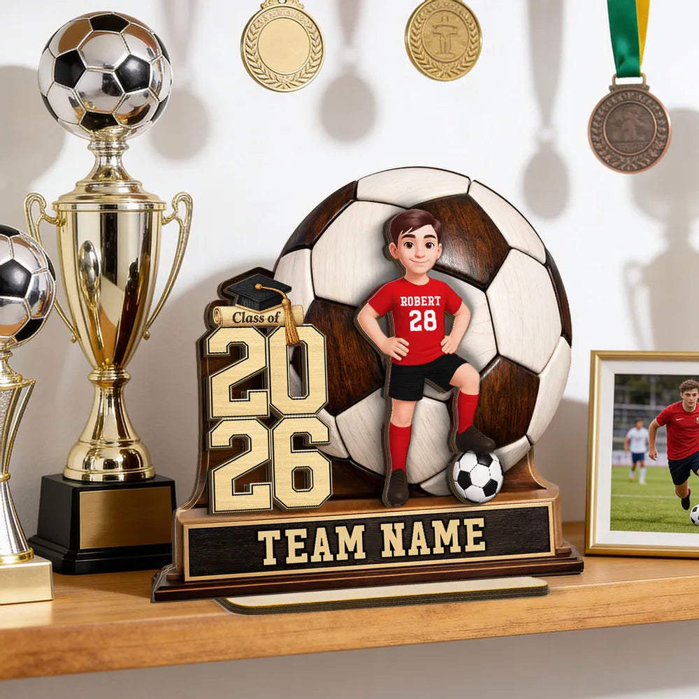 Custom Soccer Graduation Plaque for Kids - Class of 2026 Keepsake Plaque MagicInPrints