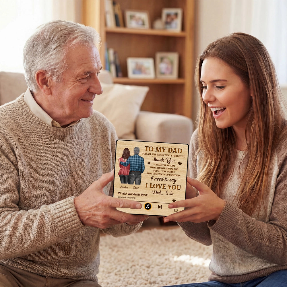 Personalized Music Plaque for Dad - Sentimental Gift with Custom Message Fridge Magnet MagicInPrints