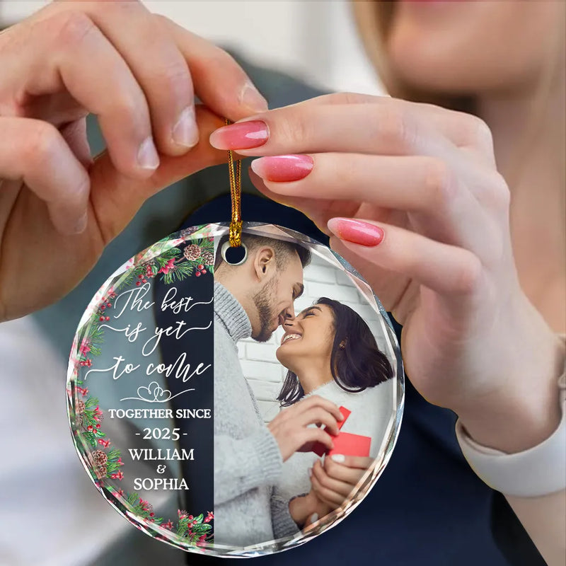 Personalized Engagement Ornament for Couples - Custom Photo Keepsake for 2025 Ornament MagicInPrints