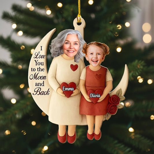 Personalized Family Ornament for Grandma and Grandchild - Heartfelt Christmas Gift Ornament MagicInPrints