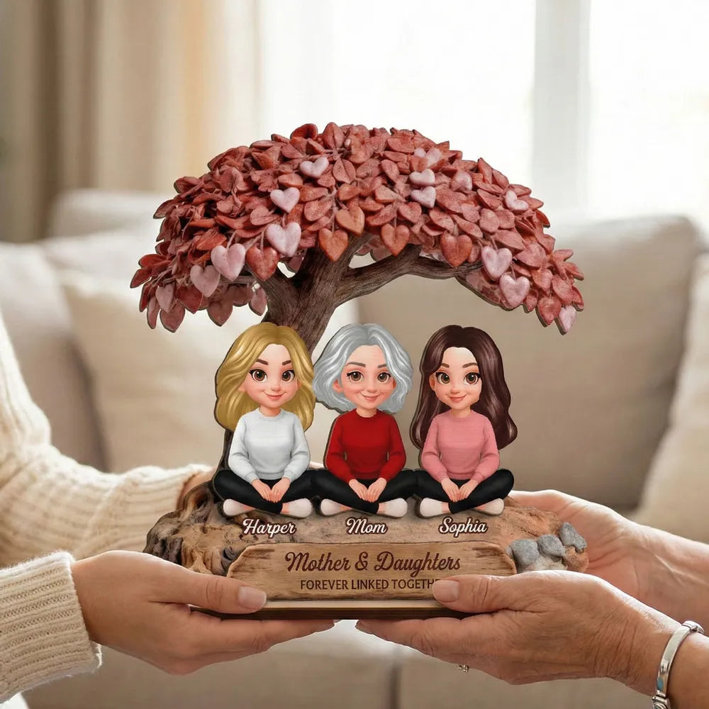 Personalized Family Figurine Tree for Mother & Daughters - Sentimental Gift Plaque MagicInPrints