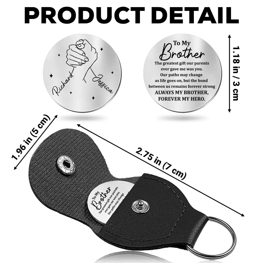Personalized Keychain for Brother with Engraved Message - Sentimental Gift Keychain MagicInPrints