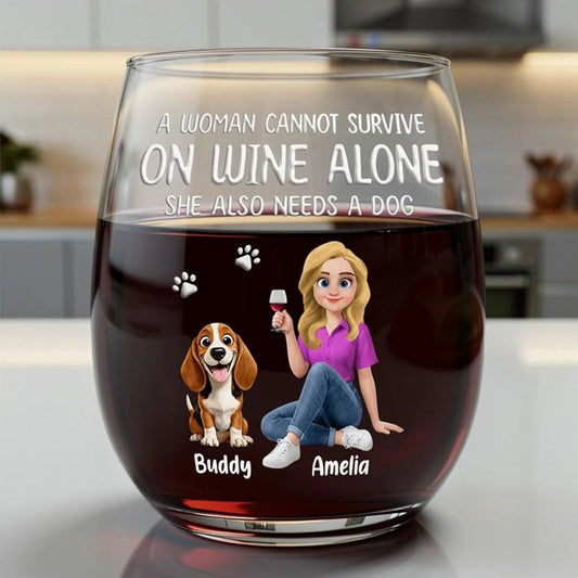 Personalized Wine Glass for Dog Lovers - Funny Gift for Women Cup MagicInPrints