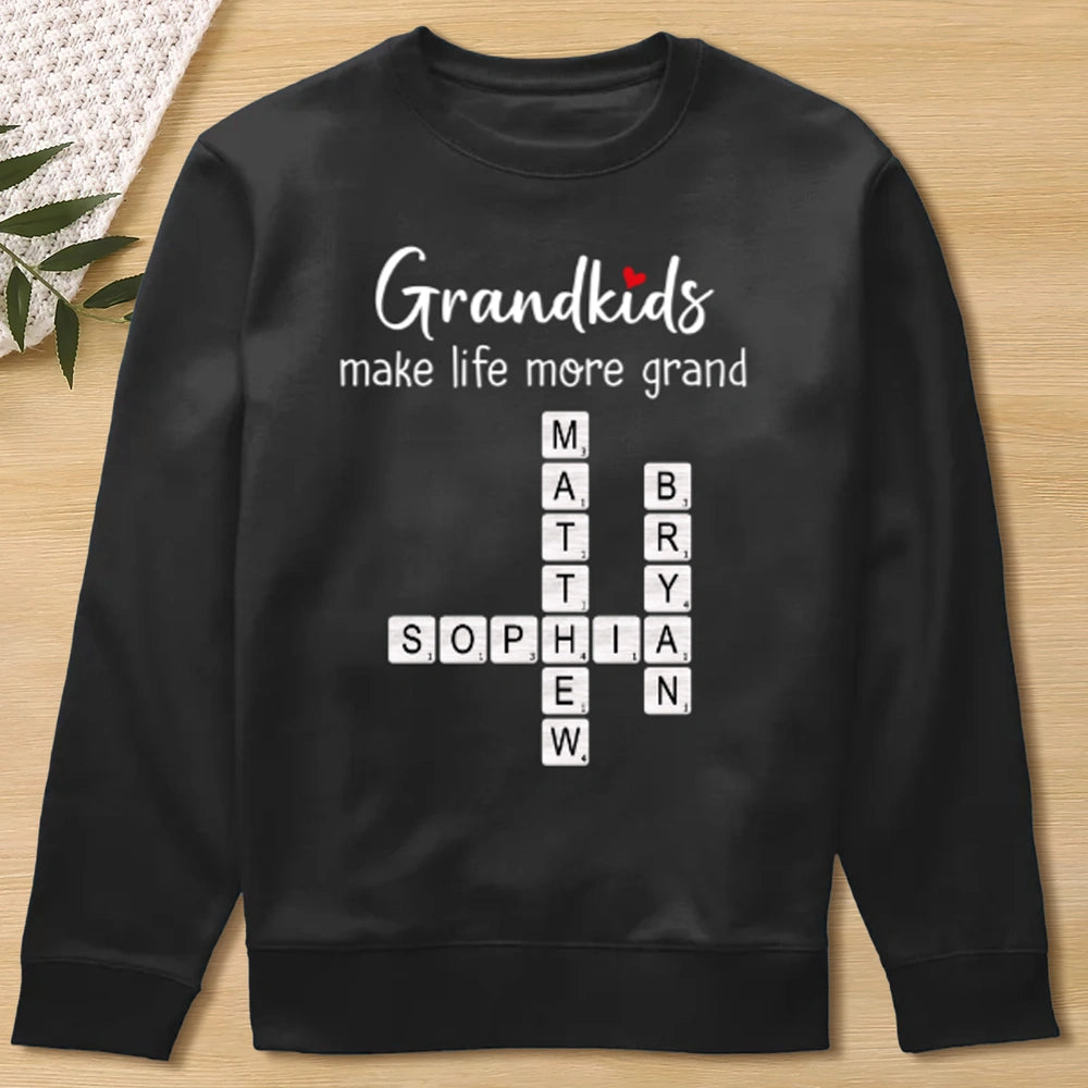 Custom Grandkids Crossword T-Shirt for Grandparents - Sentimental Gift Cloth MagicInPrints