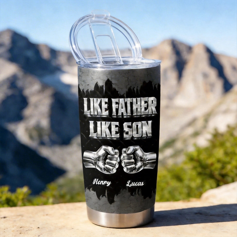 Personalized Father-Son Tumbler with Fist Bump Design - Perfect Gift for Dad Cup MagicInPrints