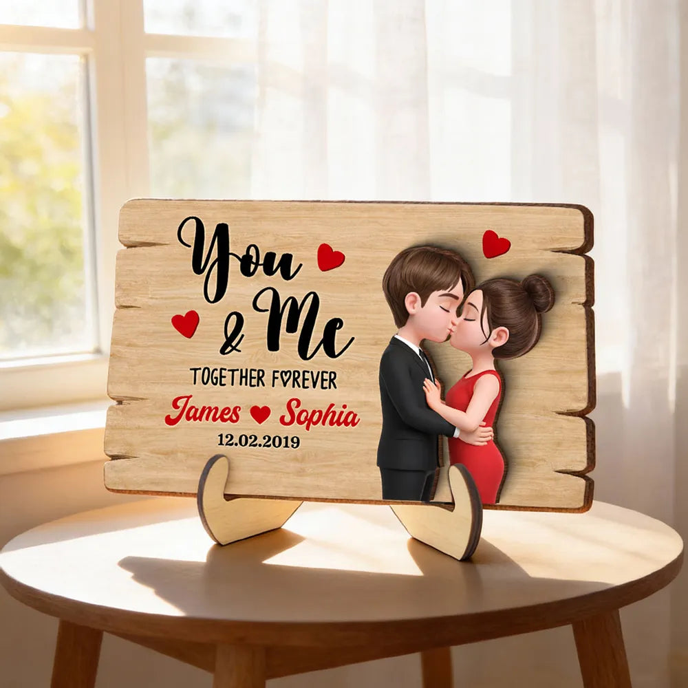 Personalized Romantic Wooden Sign for Couples - Anniversary Gift Plaque MagicInPrints