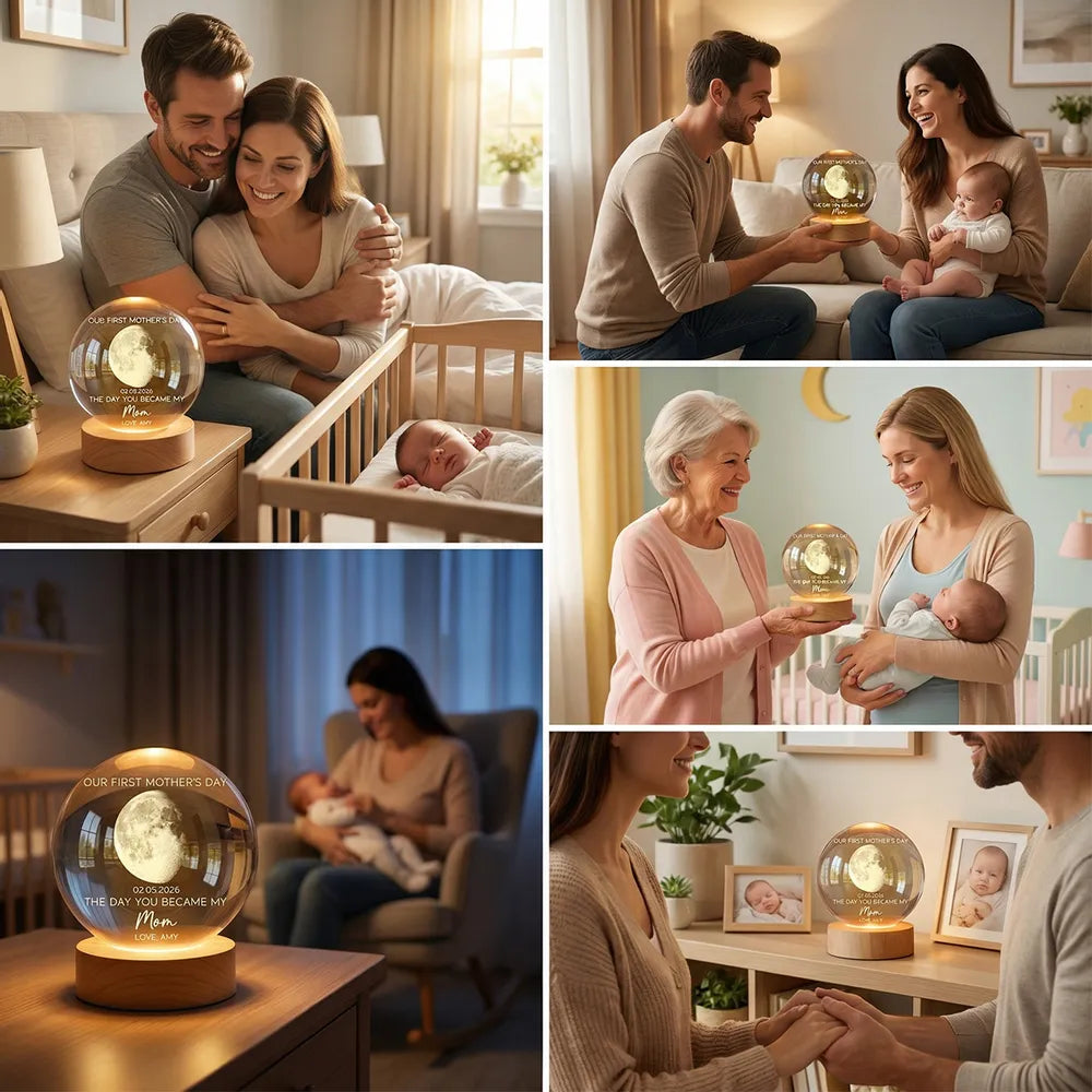Custom Moon Phase Lamp for New Moms - Personalized Mother's Day Gift Lamp MagicInPrints