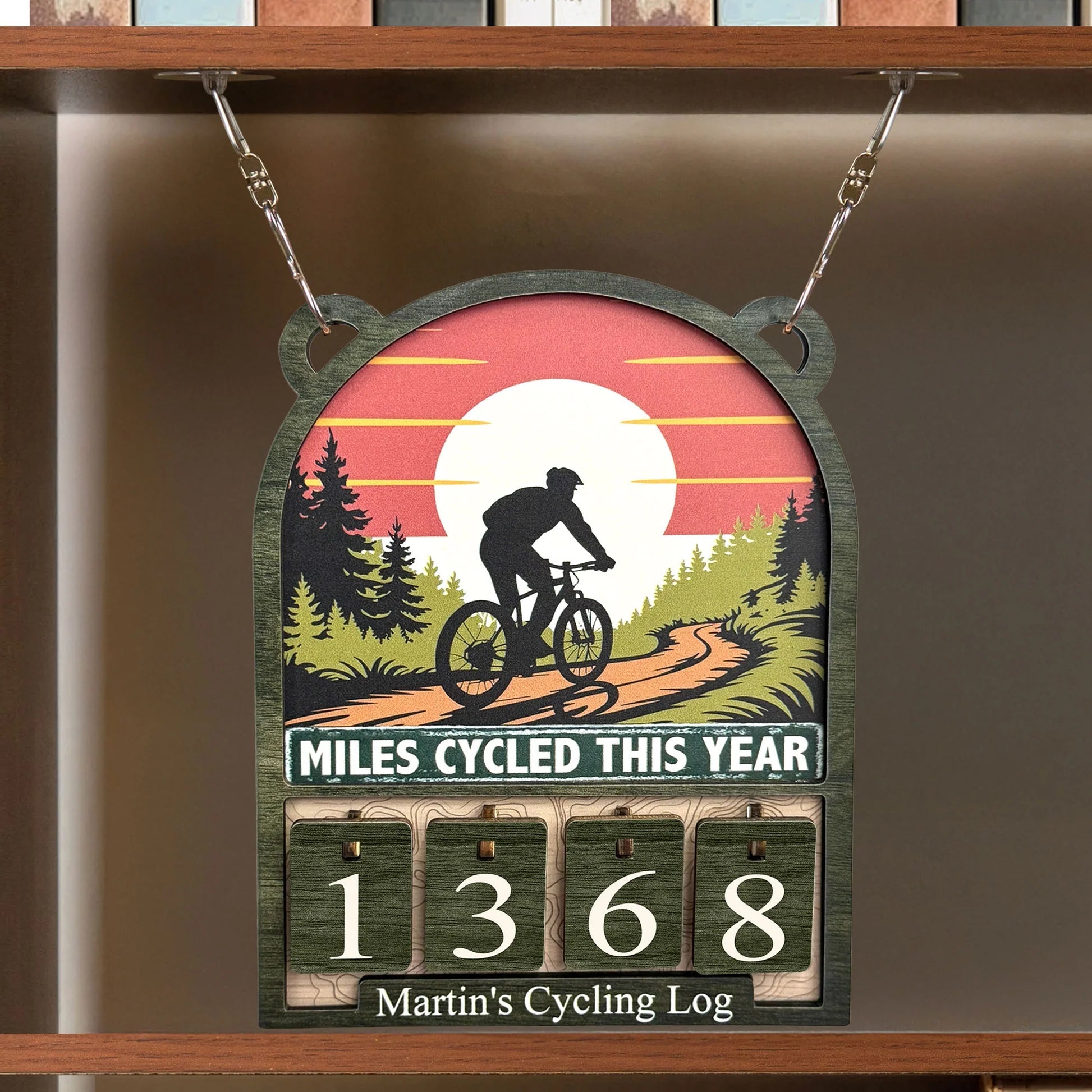 Personalized Cycling Log Sign for Biking Enthusiasts - Outdoor Adventure Tracker Sign MagicInPrints