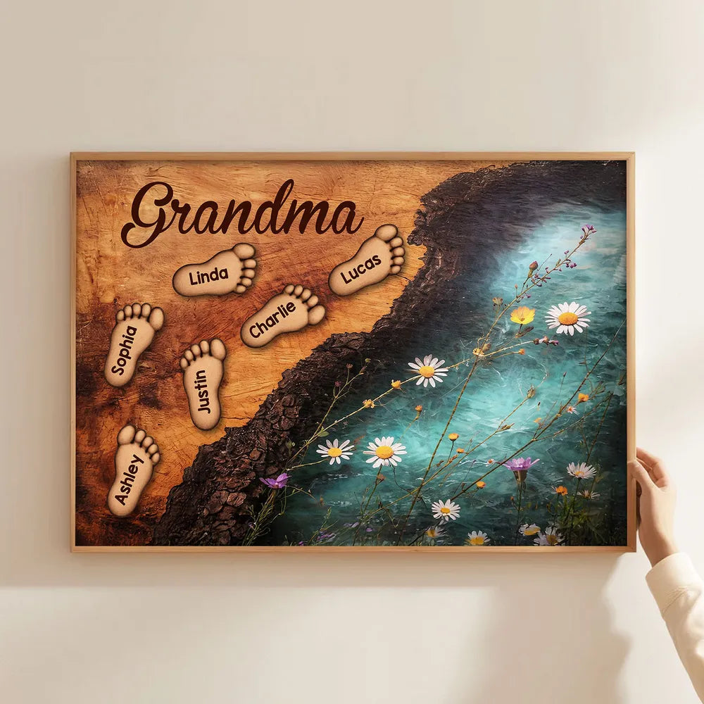 Personalized Grandma Canvas Art with Grandkids' Names - Sentimental Family Gift Poster or Canvas MagicInPrints