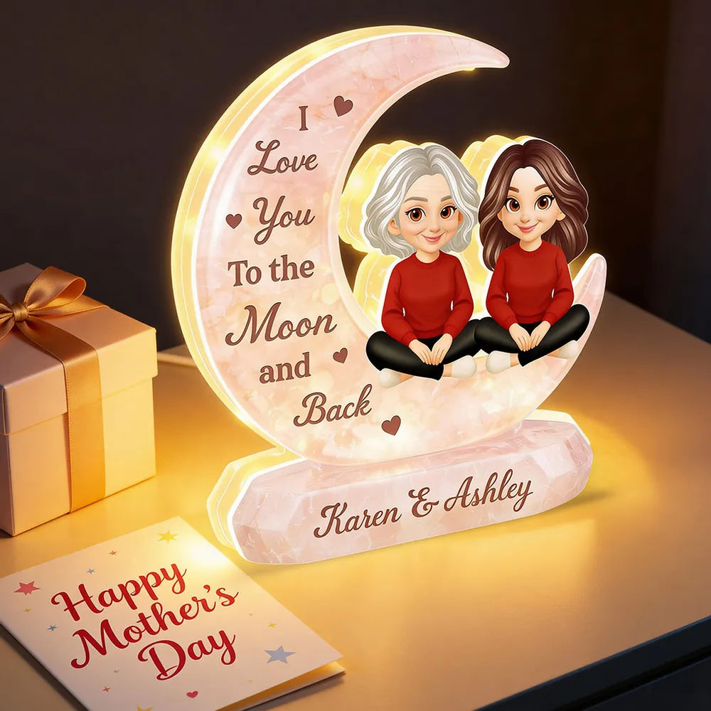 Personalized Moon Lamp for Couples - I Love You to the Moon and Back Plaque MagicInPrints