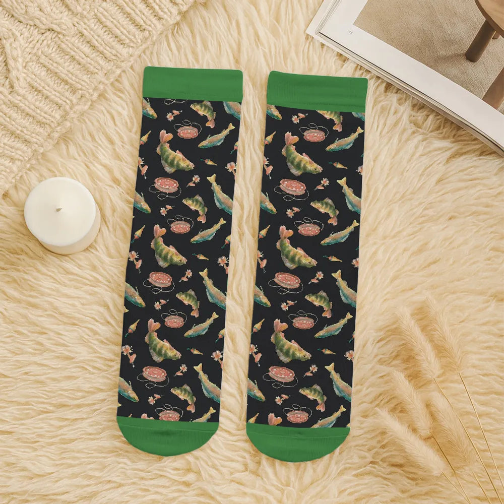 Custom Fishing Socks for Men with Fish Design - Perfect Gift for Anglers Socks MagicInPrints
