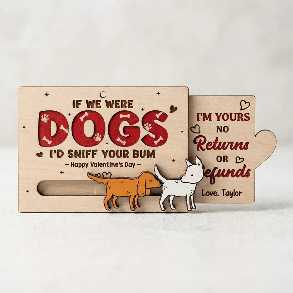 Personalized Funny Dog-Themed Valentine's Day Card for Couples - Humorous Love Message Ornament MagicInPrints
