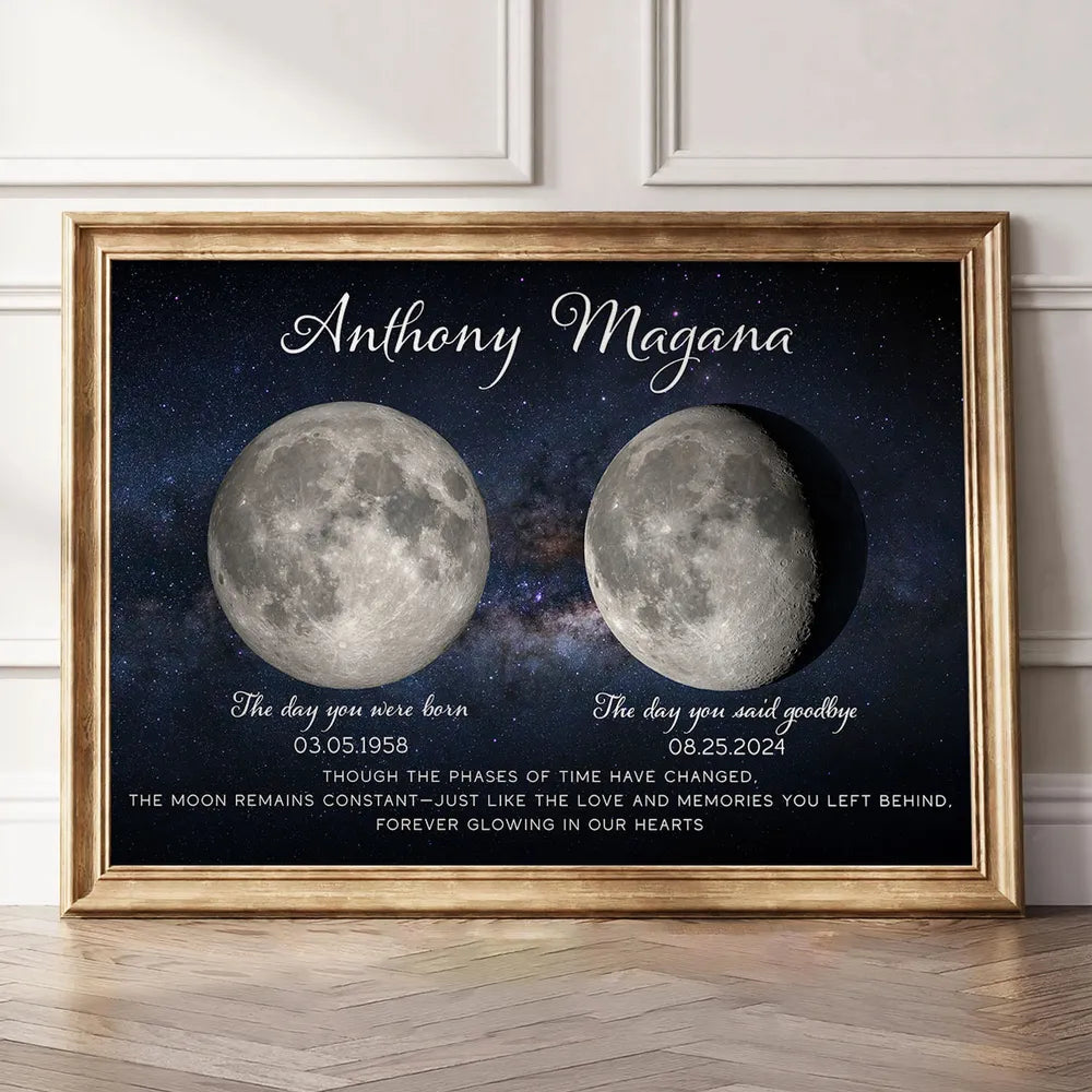 Personalized Memorial Moon Phase Canvas for Loved Ones - Sentimental Tribute Poster or Canvas MagicInPrints