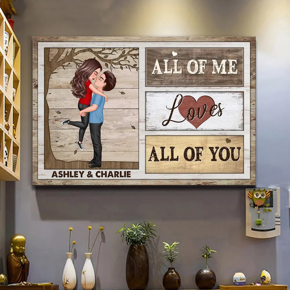 Personalized Romantic Canvas Print for Couples with Custom Names - Anniversary or Wedding Gift Other MagicInPrints