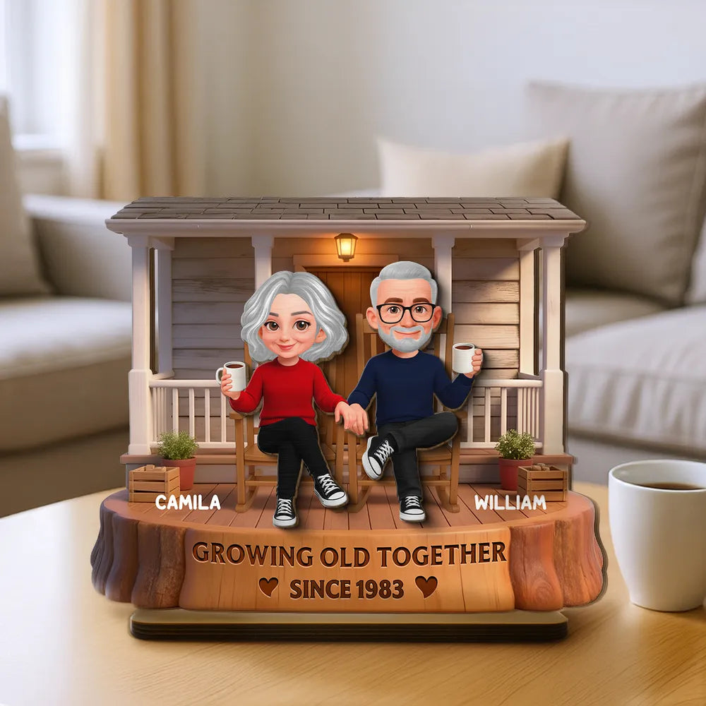 Customized Couple Figurine for Seniors - Personalized Anniversary Gift Plaque MagicInPrints