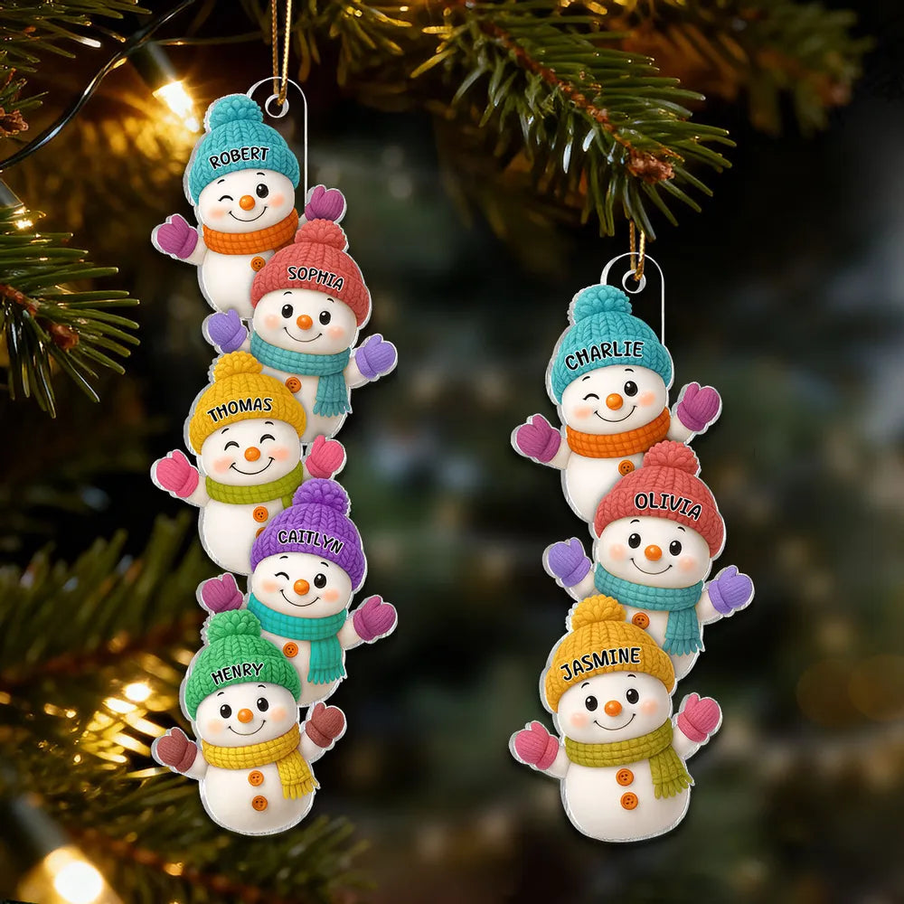 Personalized Snowman Family Christmas Ornaments - Holiday Tree Decor Ornament MagicInPrints