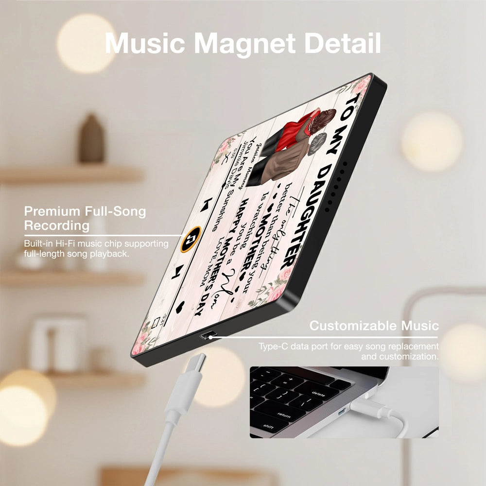 Personalized Music Plaque for Daughter - Mother's Day Gift with Custom Message Fridge Magnet MagicInPrints