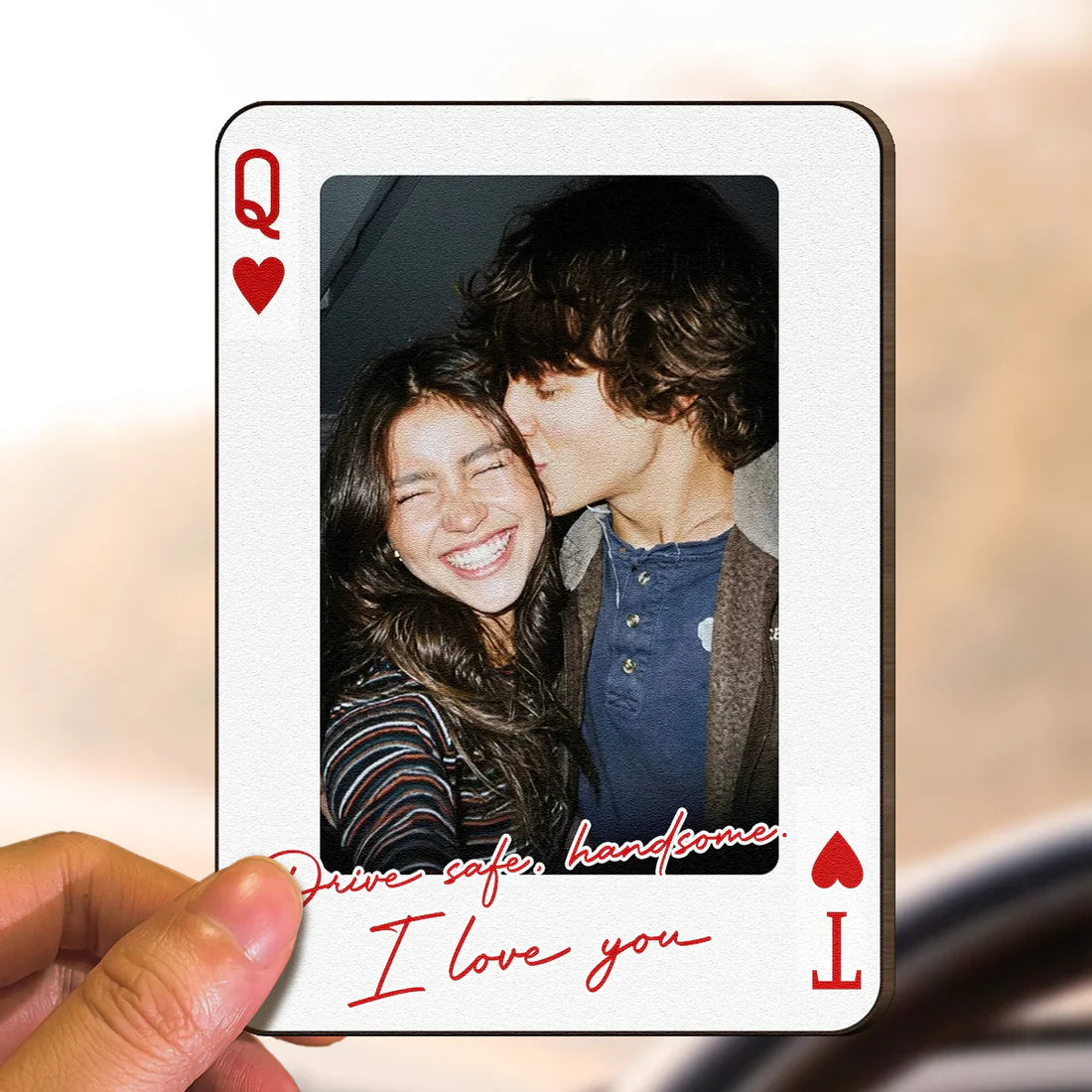 Personalized Car Hanging Photo Card for Couples - Romantic Gift Car Hanger MagicInPrints