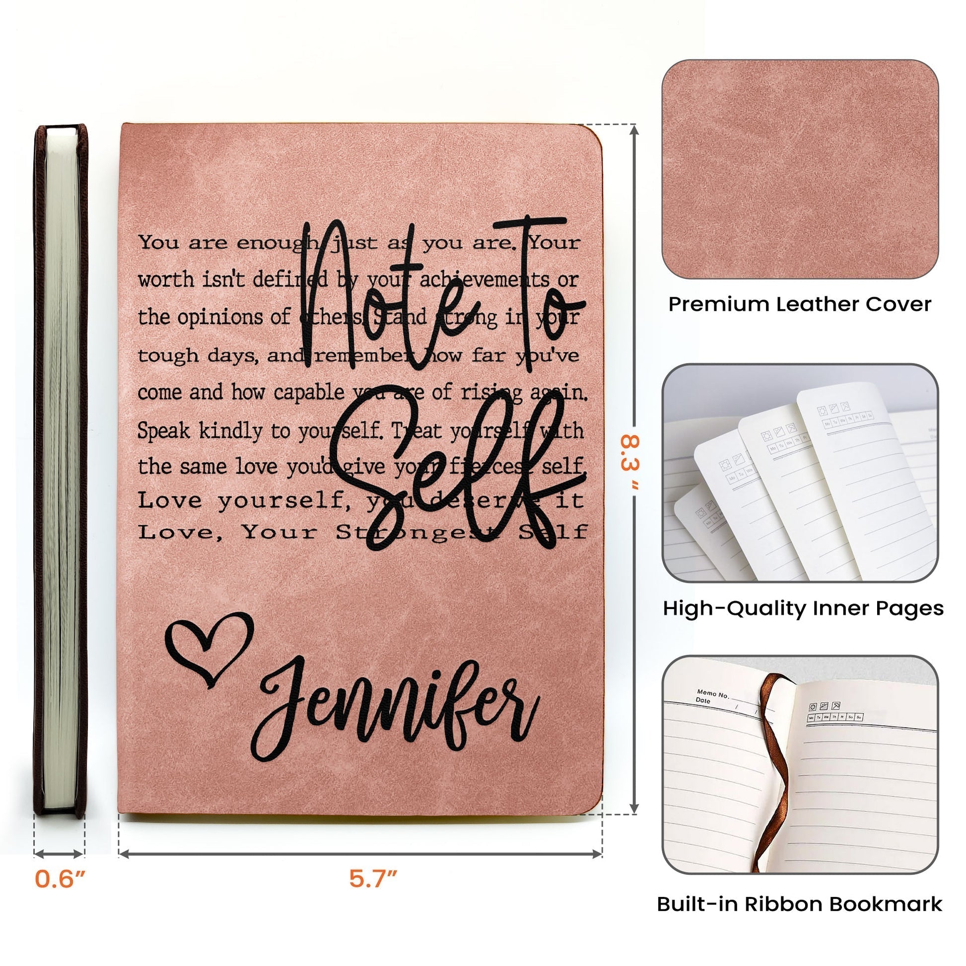 Personalized Leather Journal for Women with Inspirational Quote - Perfect Gift for Self-Reflection Stationery MagicInPrints
