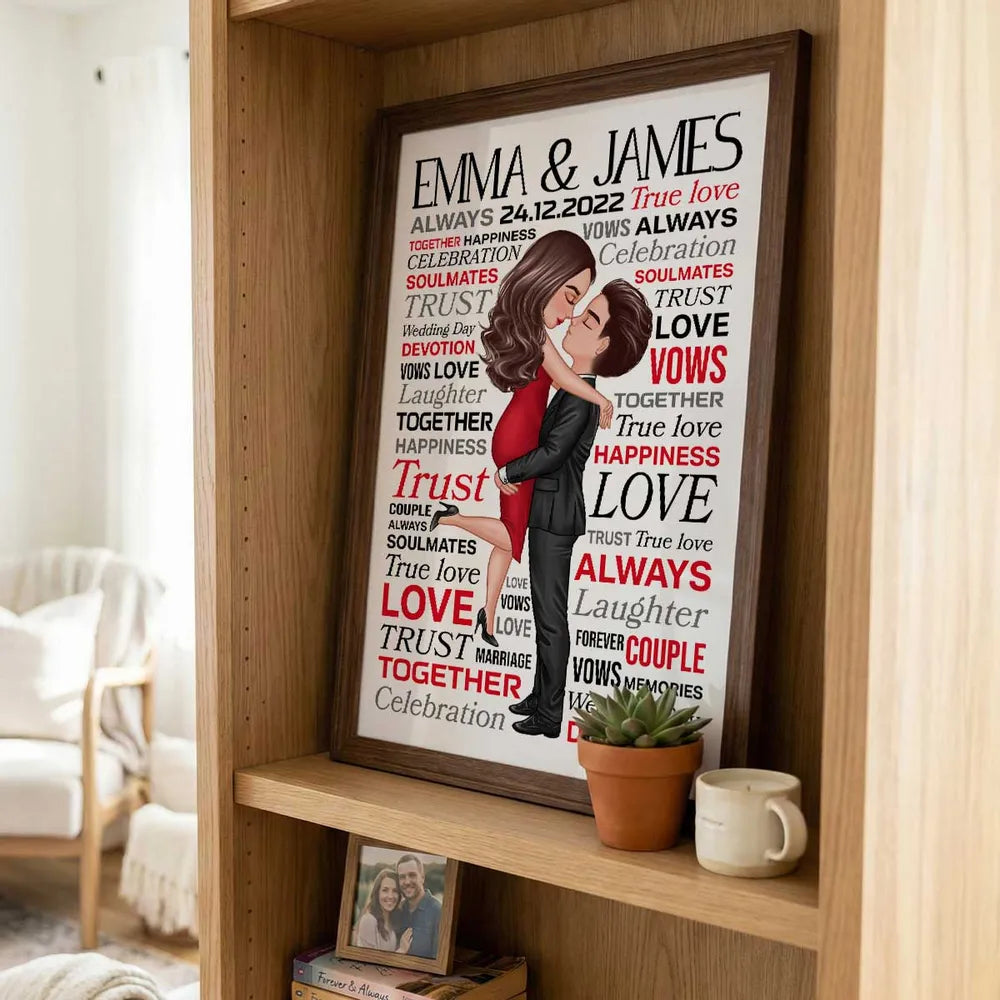 Personalized Wedding Canvas Print for Couples - Romantic Love Keepsake Poster or Canvas MagicInPrints
