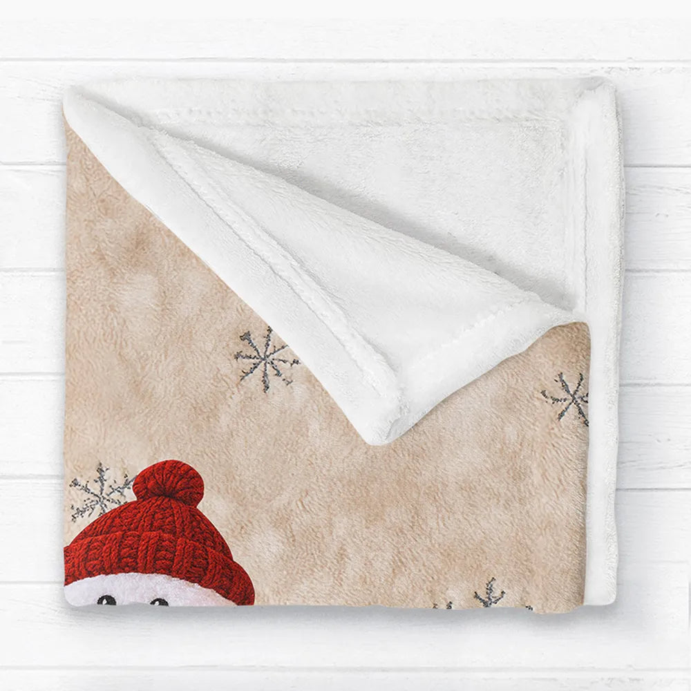 Personalized Family Christmas Blanket Snowman Design for Grandparents - Holiday Decor Pillow or Blanket MagicInPrints