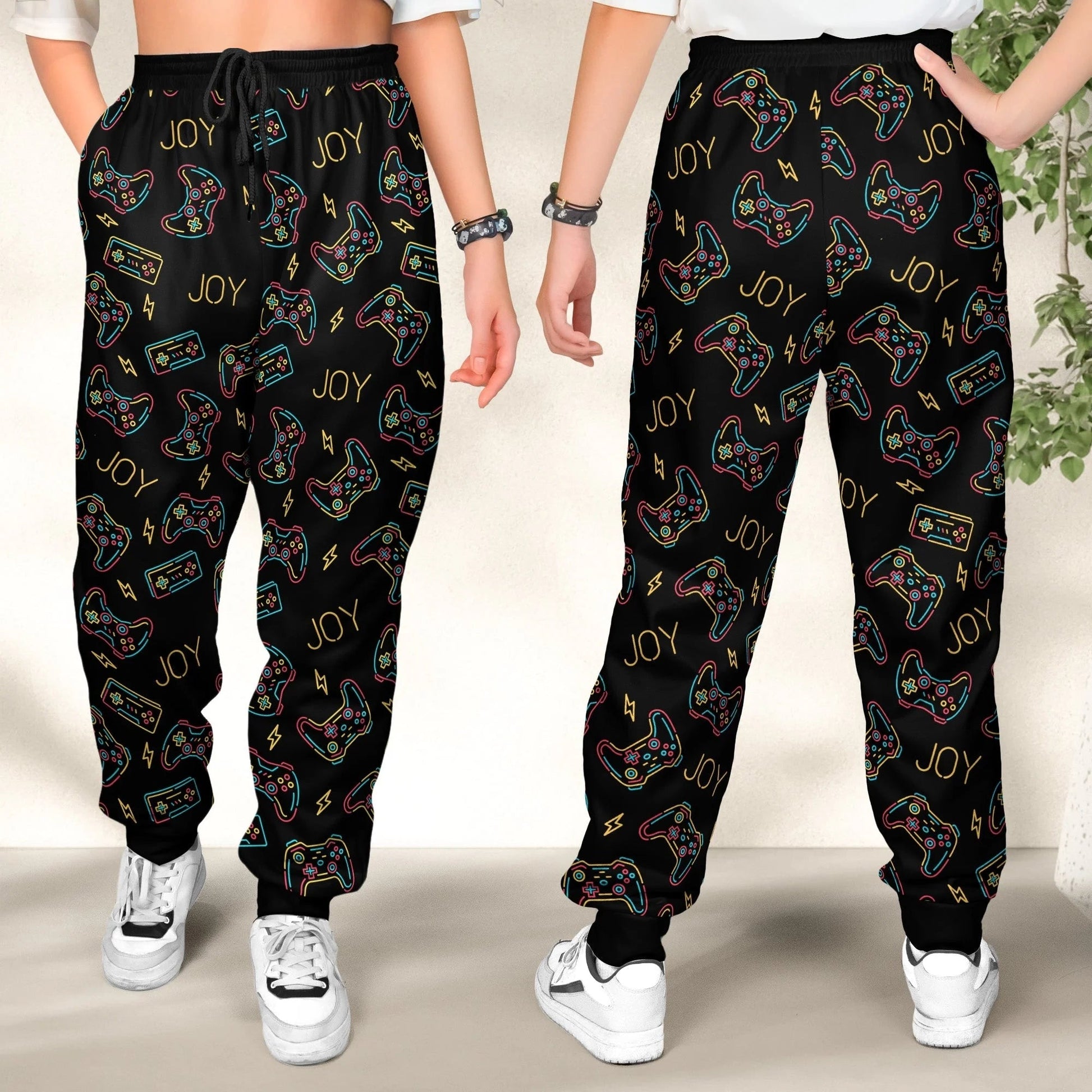 Custom Gamer Jogger Pants for Teens with Joyful Controller Design - Casual Wear Pants MagicInPrints