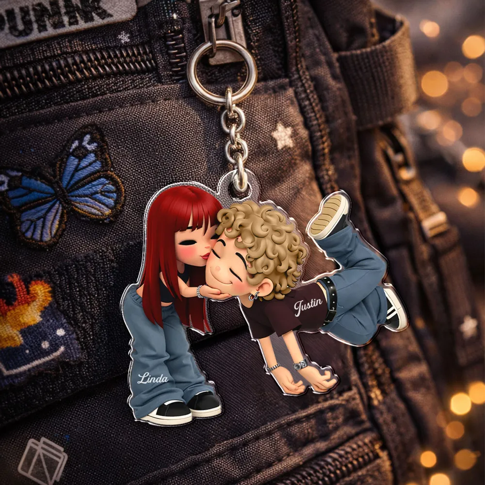 Personalized Couple Keychain for Lovers - Cute Gift for Anniversaries Keychain MagicInPrints