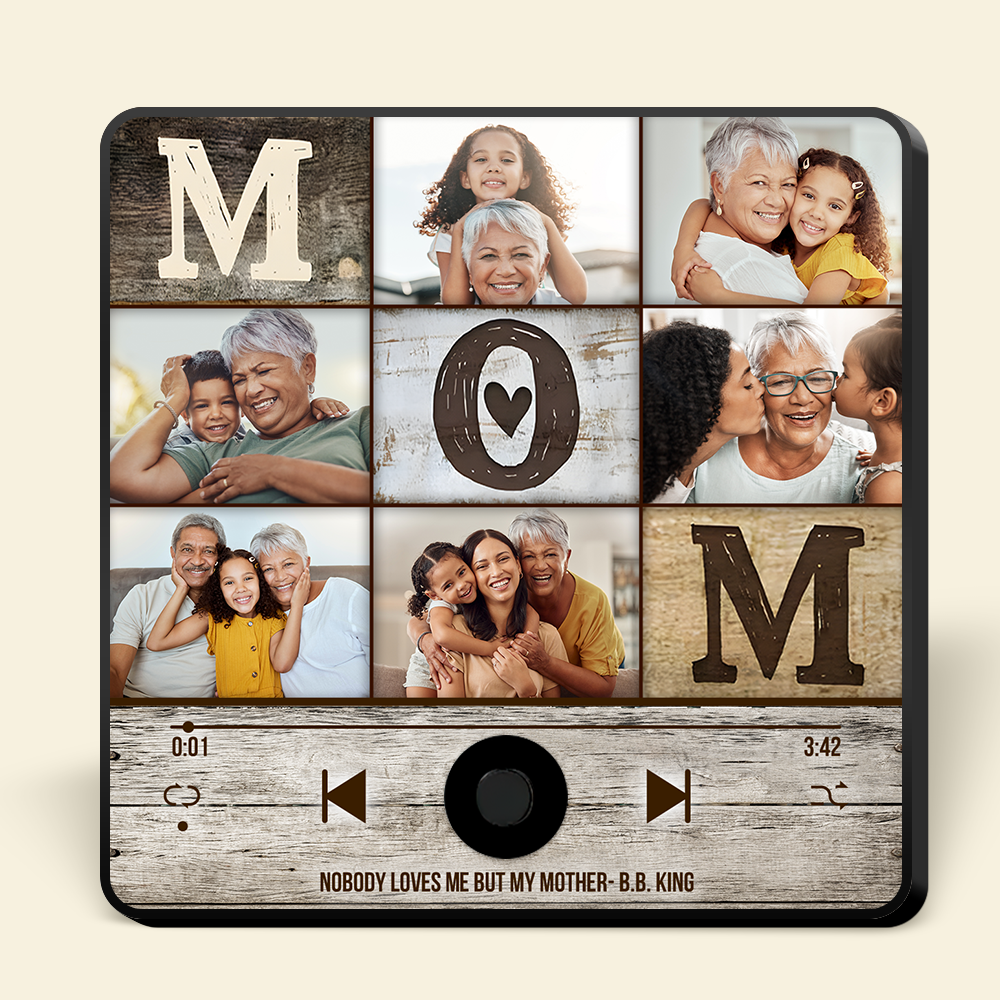 Personalized Mom Fridge Magnet with Custom Music & Photos Fridge Magnet PopCulturePrints