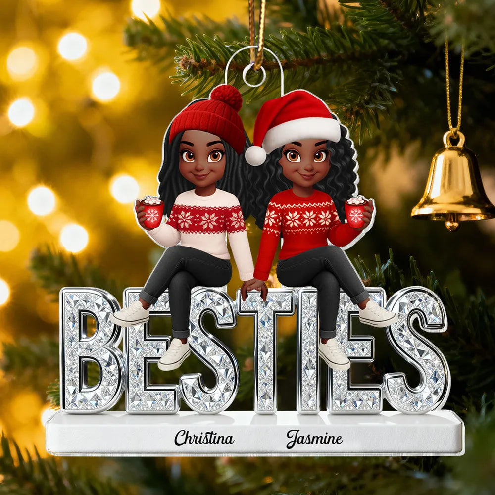 Personalized Best Friends Christmas Ornament - Custom Names Holiday Gift Ornament MagicInPrints