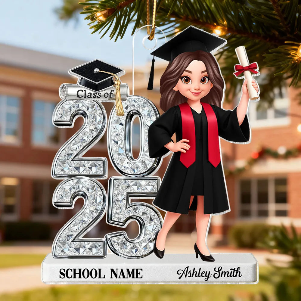 Personalized Graduation Ornament for Class of 2025 - Custom Name and School Ornament MagicInPrints