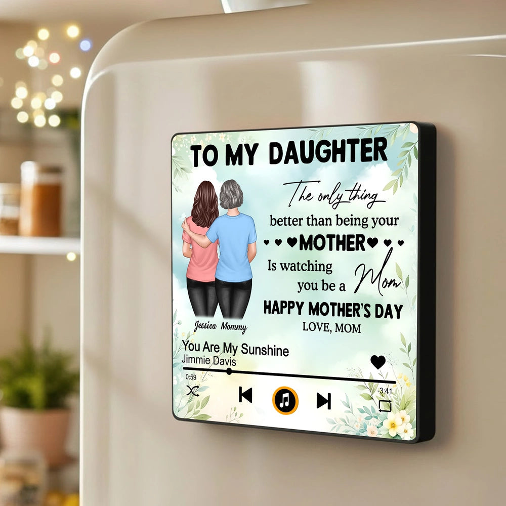 Personalized Music Plaque for Daughter - Heartfelt Mother's Day Gift Fridge Magnet MagicInPrints