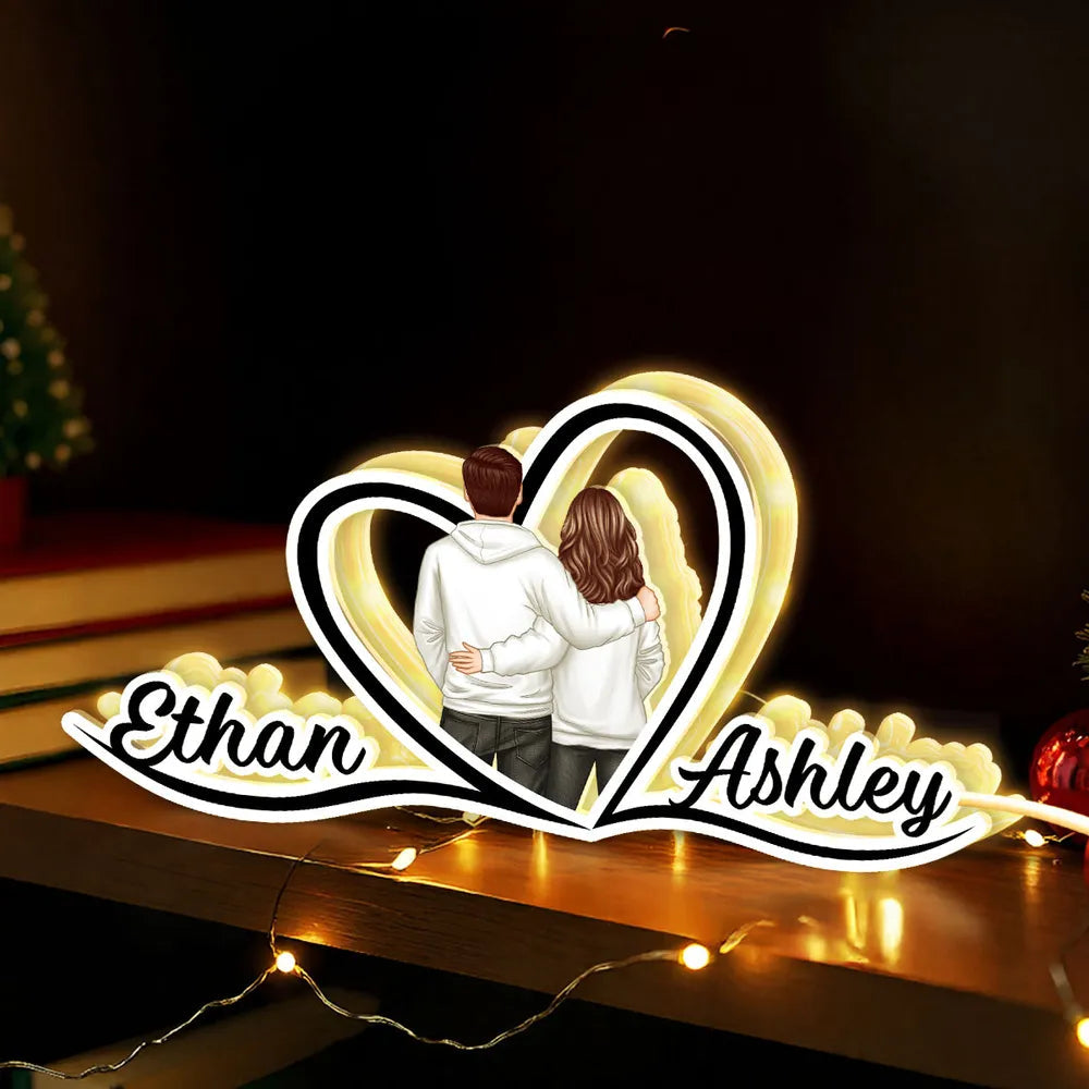 Custom LED Night Light for Couples with Names - Romantic Home Decor Gift Plaque MagicInPrints