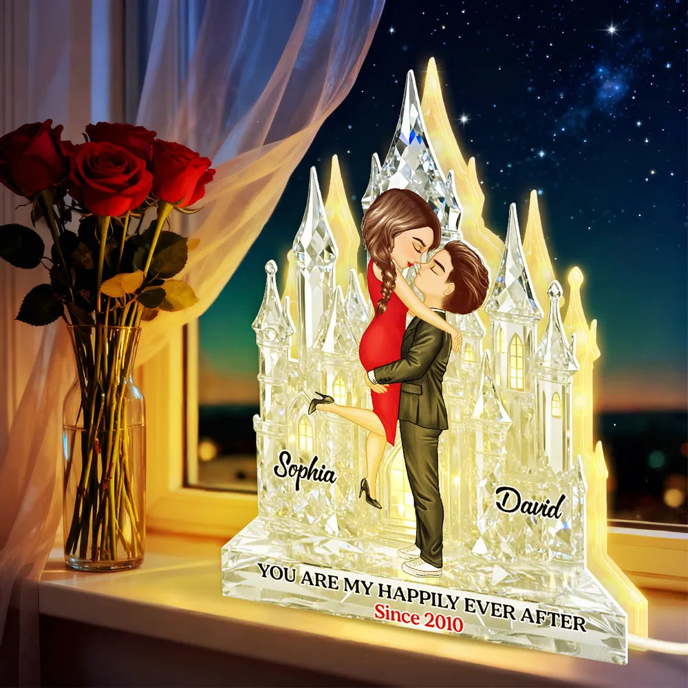 Personalized Crystal Castle Couple Figurine for Anniversary - Romantic Keepsake Gift Plaque MagicInPrints