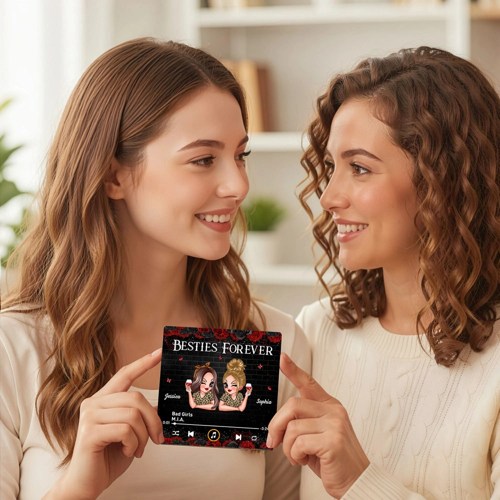Personalized Best Friends Acrylic Music Plaque for Women - Friendship Gift Fridge Magnet MagicInPrints