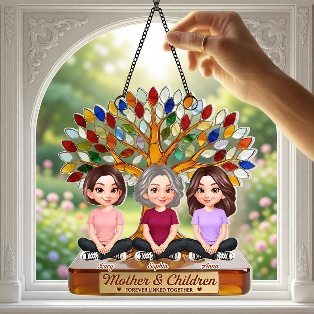 Personalized Family Tree Suncatcher for Mothers - Custom Gift for Mother's Day Ornament MagicInPrints