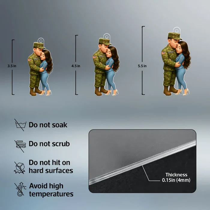 Custom Military Couple Ornament - Personalized Christmas Gift for Soldiers Ornament MagicInPrints