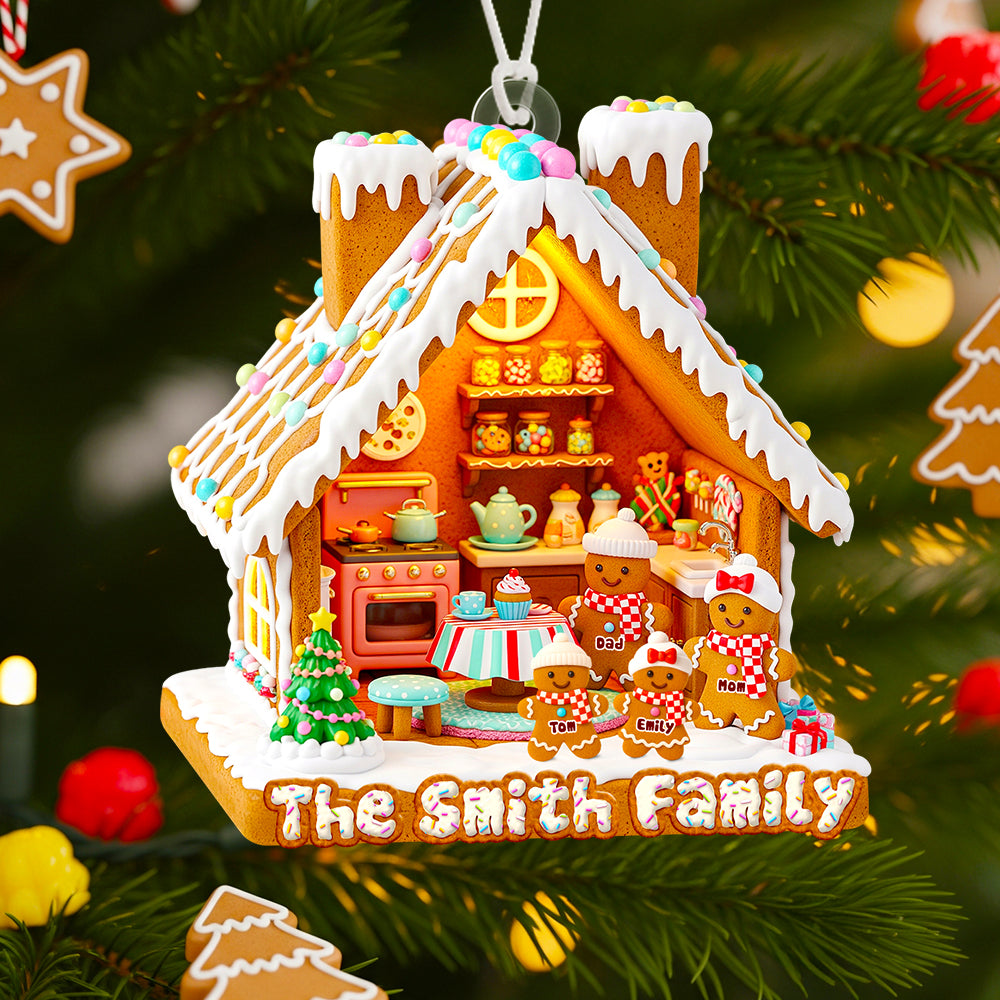 Gingerbread Family Christmas Ornament Personalized Gifts For Family Ornament MagicInPrints