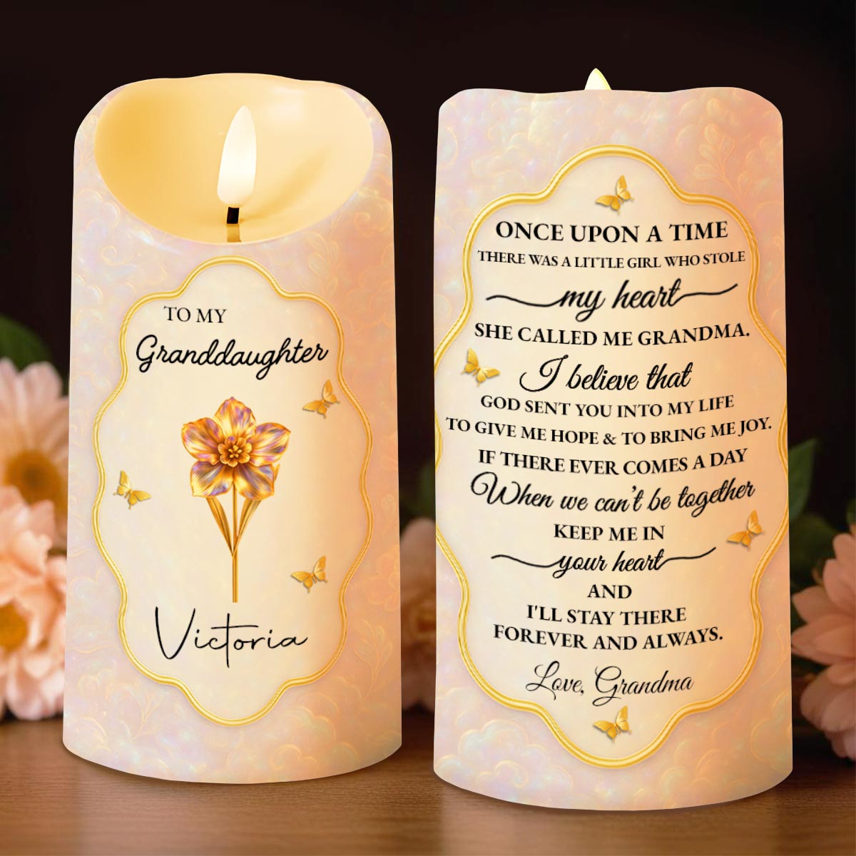 Personalized LED Candle for Granddaughter - Sentimental Gift from Grandma Lamp MagicInPrints