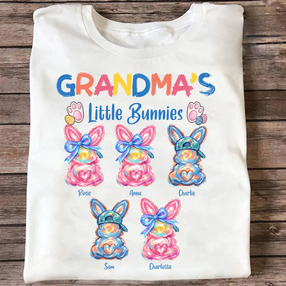 Personalized Grandma's Little Bunnies T-Shirt for Easter - Family Gift Cloth MagicInPrints