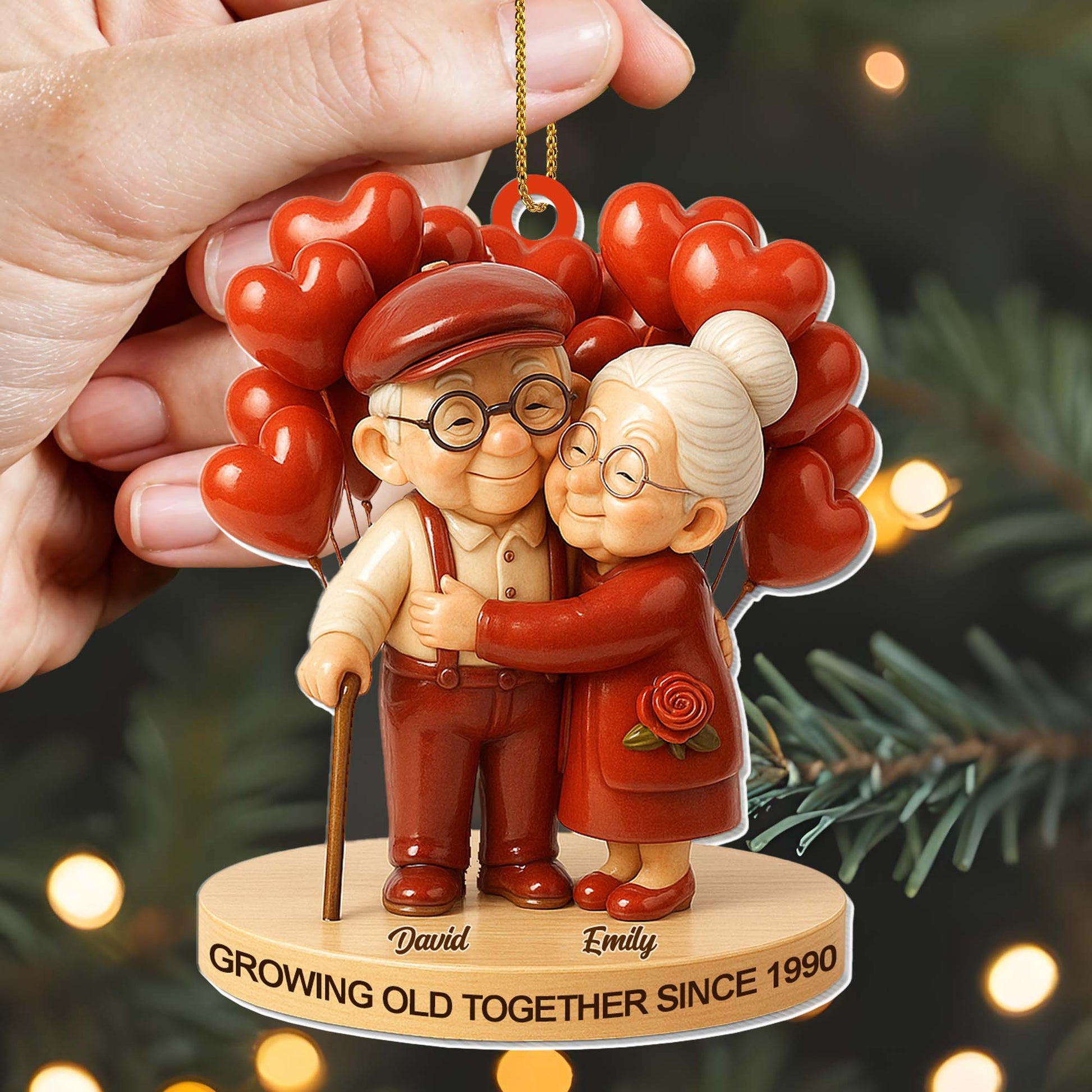 Personalized Couples Ornament for Grandparents - Heartwarming Anniversary Gift Ornament MagicInPrints